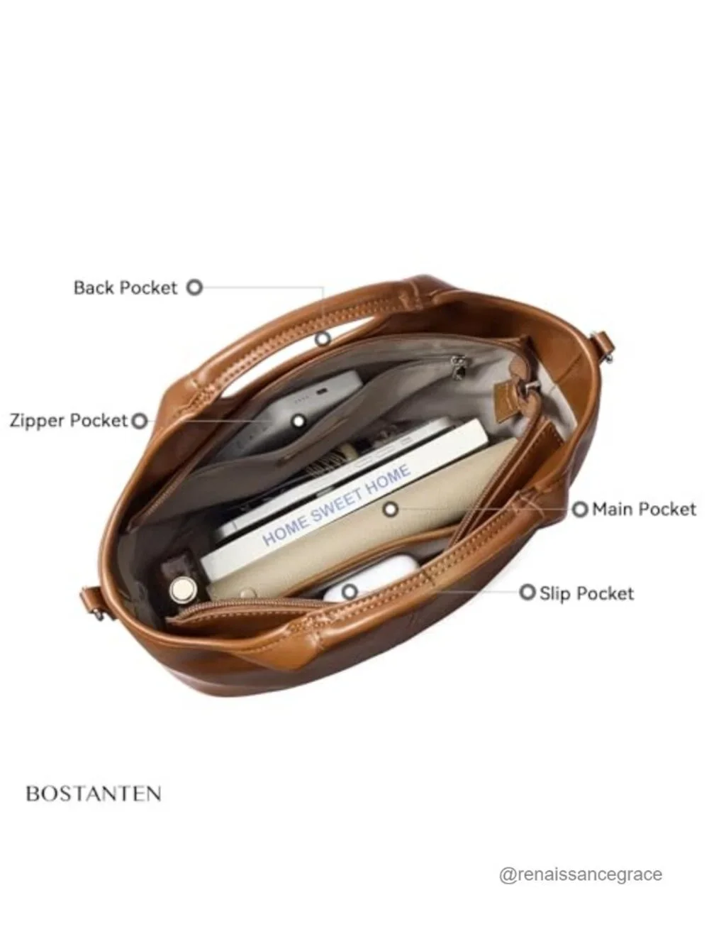 Vegan Leather Satchel Crossbody Purse with Adjustable Strap, Multi Pockets
